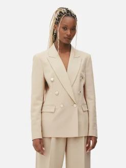 Femme Primark Blazers|Blazer à Boutonnage Croisé Avec Bouton Métallisé