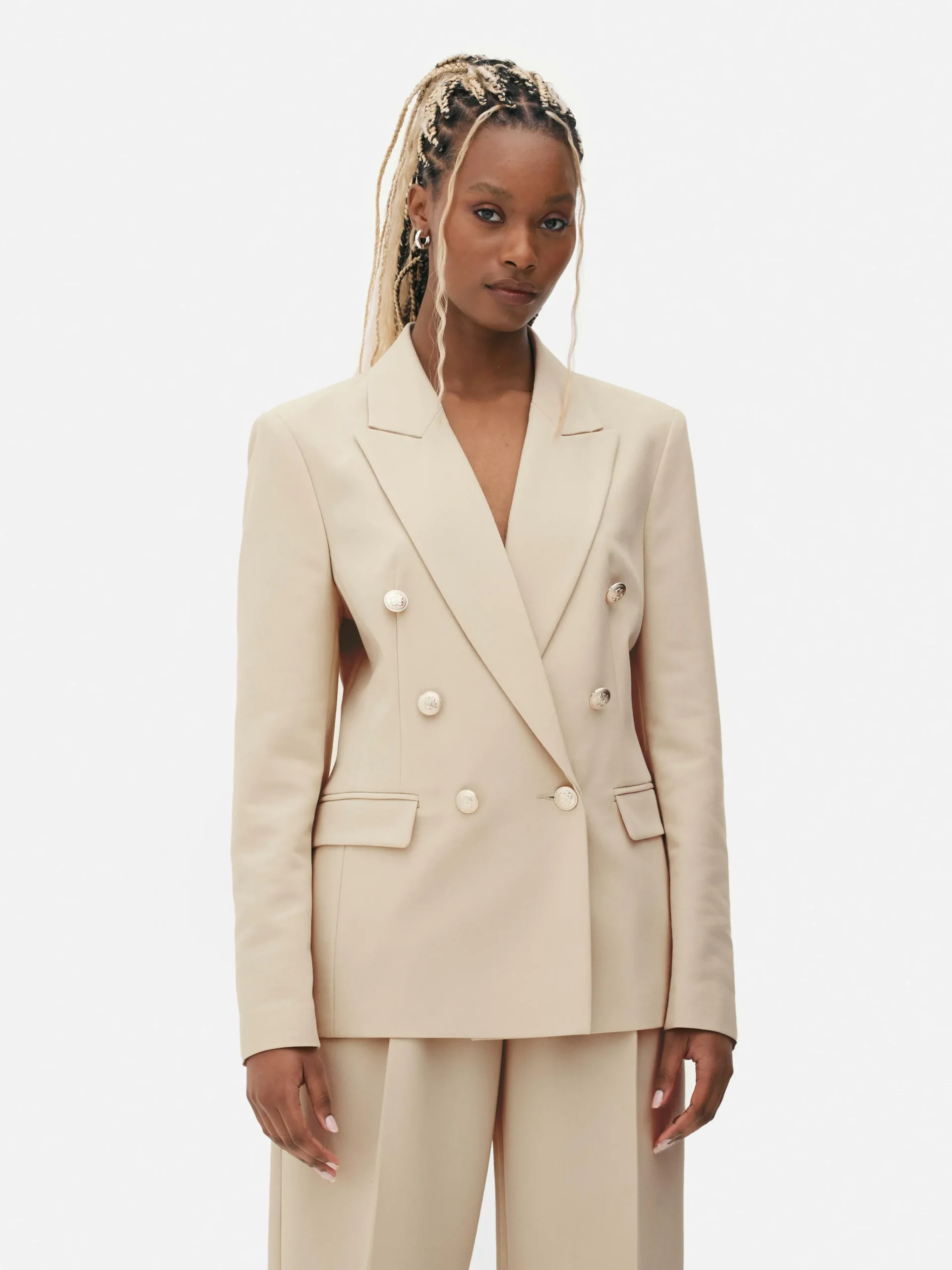 Femme Primark Blazers|Blazer à Boutonnage Croisé Avec Bouton Métallisé