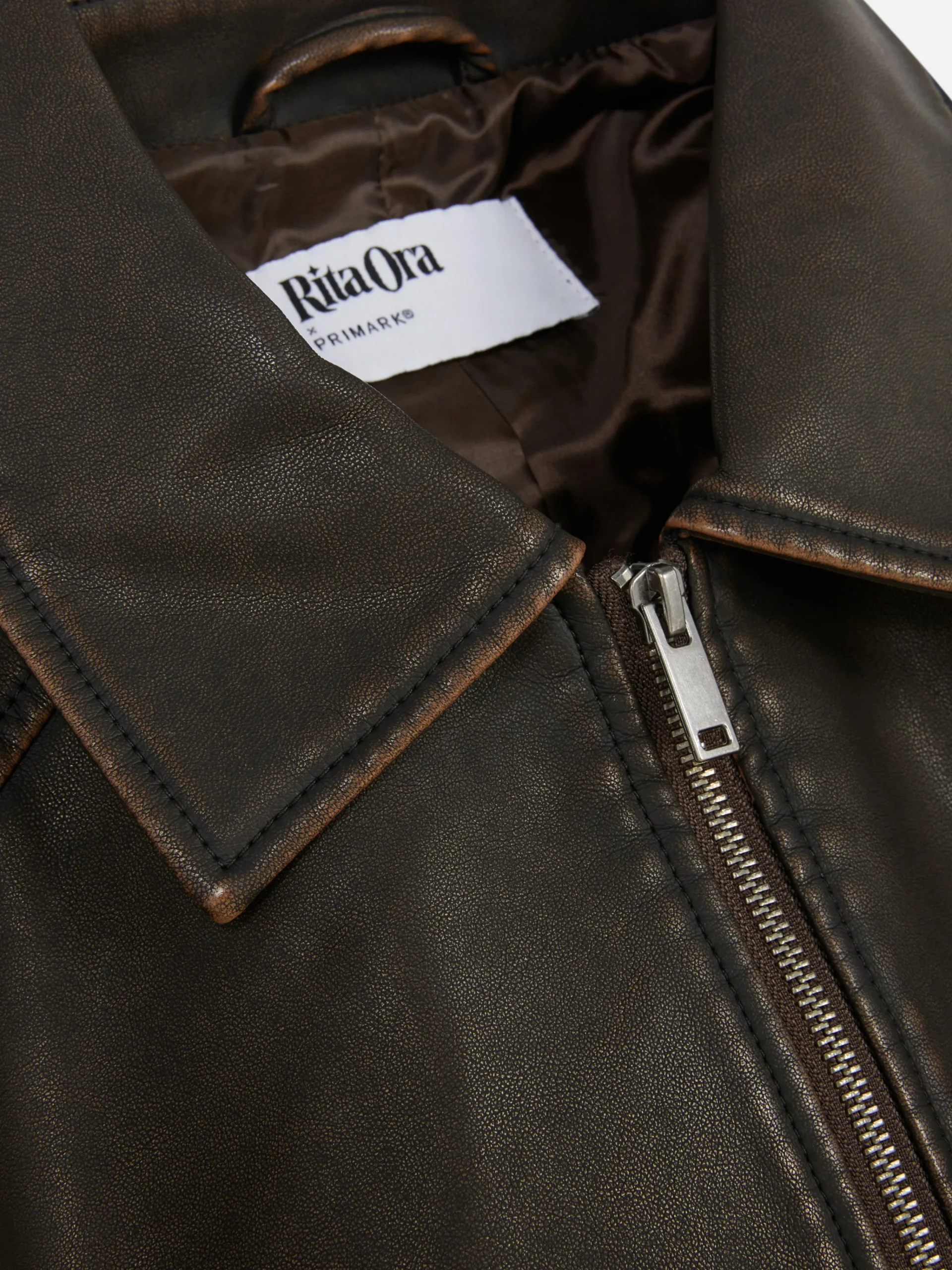 Femme Primark Manteaux Et Vestes|Blouson Bomber En Simili Cuir à Effet Vieilli Rita Ora