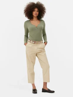 Femme Primark Hauts Et T-Shirts|Body Façon T-shirt Boutonné à Manches Longues