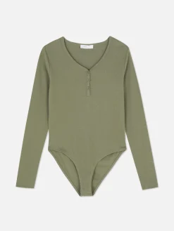 Femme Primark Hauts Et T-Shirts|Body Façon T-shirt Boutonné à Manches Longues