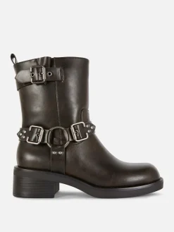 Femme Primark Bottes|Bottes De Motard En Simili Cuir