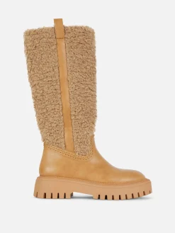 Femme Primark Bottes|Bottes Montantes Effet Mouton Retourné Rita Ora
