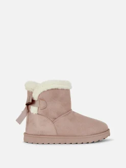 Enfant Primark Bottes Et Bottes En Caoutchouc|Bottines à Doublure Duveteuse Et Nœud Au Dos