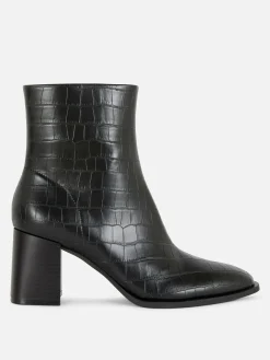 Femme Primark Bottes|Bottines à Talons En Similicuir Imitation Croco