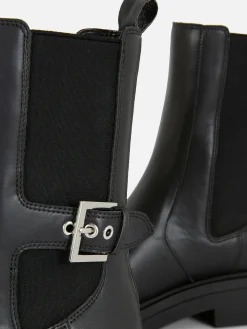 Femme Primark Bottes|Bottines Chelsea En Simili Cuir à Bout Carré