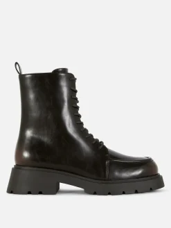 Femme Primark Bottes|Bottines Lacées Avec Empiècement Sur L'embout