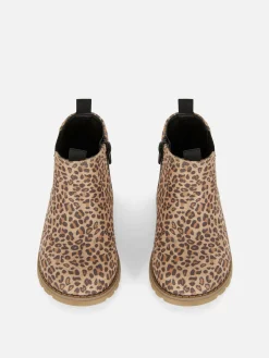 Enfant Primark Bottes Et Bottes En Caoutchouc|Bottines Zippées à Motif Léopard