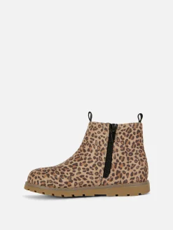 Enfant Primark Bottes Et Bottes En Caoutchouc|Bottines Zippées à Motif Léopard