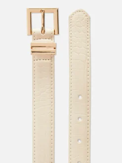Femme Primark Ceintures|Ceinture à Boucle Carrée Imitation Croco