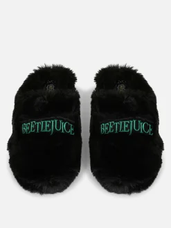Femme Primark Beetlejuice|Accessoires Halloween|Chaussons Mule Duveteux Beetlejuice
