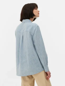 Femme Primark Chemises Et Blouses|Chemise En Chambray à Manches Longues