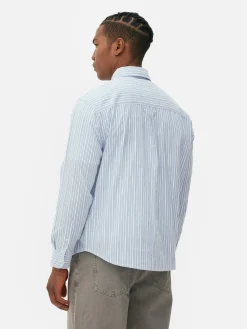 Homme Primark Chemises|Chemise En Jacquard Rayé à Manches Longues