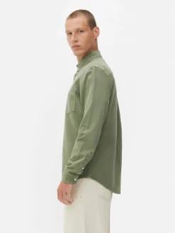 Homme Primark Chemises|Chemise En Sergé De Coton à Manches Longues