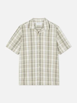 Homme Primark Chemises|Chemise Texturée à Carreaux Et à Manches Courtes