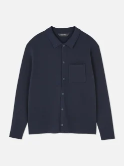 Homme Primark Chemises|Chemise Tricotée à Boutons-pression