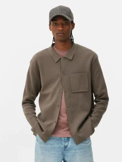 Homme Primark Chemises|Chemise Tricotée à Boutons-pression