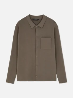 Homme Primark Chemises|Chemise Tricotée à Boutons-pression