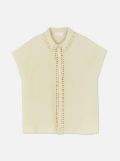 Femme Primark Chemises Et Blouses|Chemisier à Manches Courtes Et Finitions En Crochet