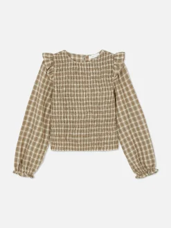 Femme Primark Chemises Et Blouses|Chemisier Froncé à Carreaux Et Manches Longues