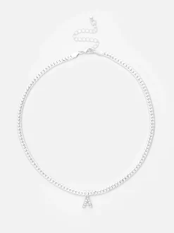 Femme Primark Bijoux|Collier Chaîne Serpent Avec Initiale En Strass