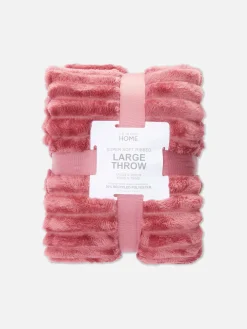 Primark Couvertures Et Jetés De Lit|Couverture Côtelée Duveteuse Ultra-douce