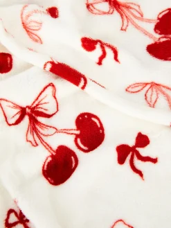 Primark Couvertures Et Jetés De Lit|Couverture Ultra-douce à Motif Cerise