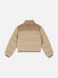 Enfant Primark Manteaux Et Vestes|Doudoune Effet Mouton Retourné à Empiècements