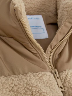 Enfant Primark Manteaux Et Vestes|Doudoune Effet Mouton Retourné à Empiècements