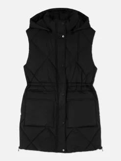 Femme Primark Manteaux Et Vestes|Doudoune Longue Sans Manches à Capuche