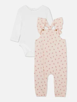 Primark Ensembles Et Tenues|Ensembles Et Tenues|Ensemble Body En Pointelle Et Salopette à Fleurs