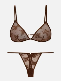 Femme Primark Ensembles Lingerie|Ensemble De Lingerie Brassière Triangle Et String En Dentelle The Edit