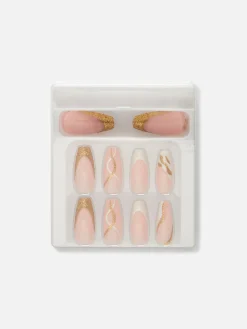 Primark Faux Ongles|Faux Ongles Pointus Glossy à Motif Tourbillons PS...