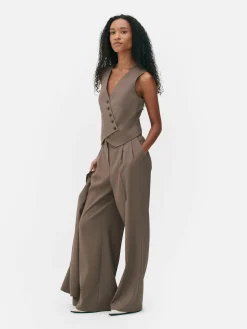 Femme Primark Blazers|Gilet De Costume Asymétrique Boutonné Sur Le Devant