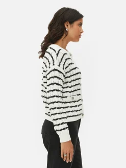 Femme Primark Pulls Et Gilets|Gilet Rayé En Maille Torsadée