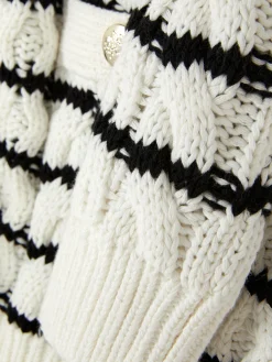 Femme Primark Pulls Et Gilets|Gilet Rayé En Maille Torsadée