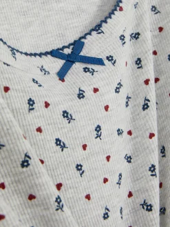 Femme Primark Hauts De Pyjama|Haut De Pyjama Côtelé à Petites Fleurs