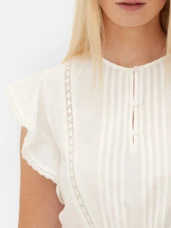 Femme Primark Chemises Et Blouses|Haut Sans Manches En Broderie Anglaise