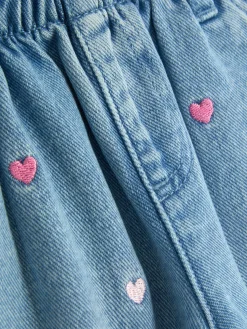 Primark Pantalons Et Leggings|Jean Denim Brodé De Cœurs