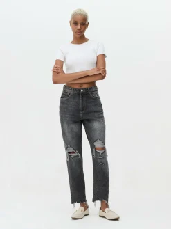 Femme Primark Jean|Denim|Jean Mom En Denim Déchiré