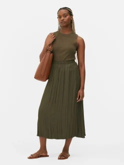 Femme Primark Jupes|Jupe Mi-longue Plissée En Satin