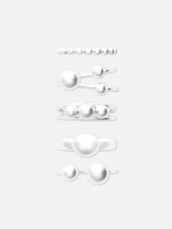 Femme Primark Bijoux|Lot De 5 Bagues Orbes à Superposer