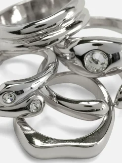 Femme Primark Bijoux|Lot De 5 Bagues épaisses Mélangées