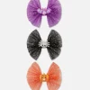 Enfant Primark Déguisements Halloween Pour Enfants|Accessoires Halloween|Lot De 3 Barrettes D'Halloween à Nœud Pailleté
