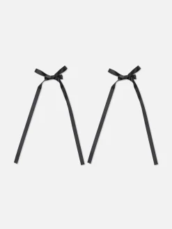 Femme Primark Accessoires Cheveux|Lot De 2 Barrettes Ornées D'un Nœud Long