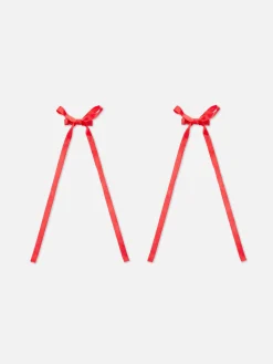 Femme Primark Accessoires Cheveux|Lot De 2 Barrettes Ornées D'un Nœud Long