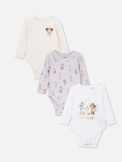 Primark Bodies Et Debardeurs|Bodies Et Debardeurs|Lot De 3 Bodys à Manches Longues Disney Minnie Mouse Et Ses Amis