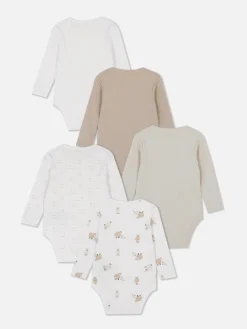 Primark Bodies Et Debardeurs|Lot De 5 Bodys à Manches Longues à Motif Mouton