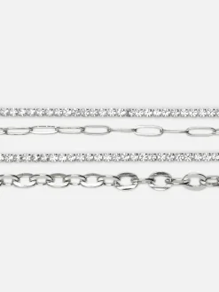 Femme Primark Bijoux|Lot De 4 Bracelets Chaîne à Strass