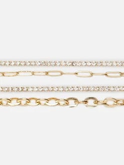 Femme Primark Bijoux|Lot De 4 Bracelets Chaîne à Strass